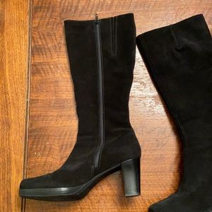 La Canadienne Kara black suede knee high boots